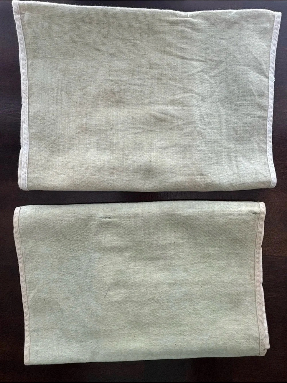 Embroidered Linen Cutlery Pockets - KNIVES & FORKS